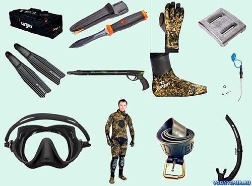 Снаряжение для подводной охоты для самозащиты и соблюдения законов